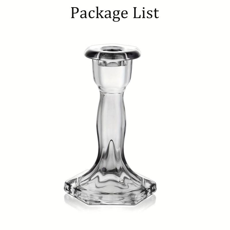 Grey Glass Taper Candle Holder for Centerpieces