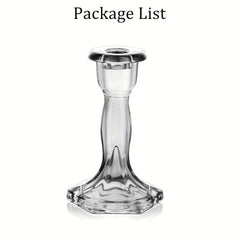 Grey Glass Taper Candle Holder for Centerpieces
