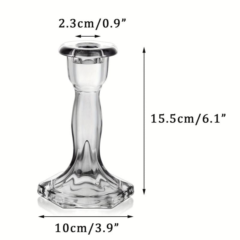 Grey Glass Taper Candle Holder for Centerpieces