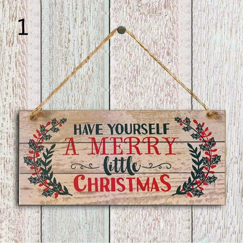 Christmas Wooden Door Hanging Decoration Christmas Tree Gift