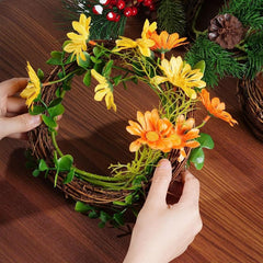 2pcs Vine Branch Wreaths for DIY Christmas Craft Front Door Wall Hanging Wedding