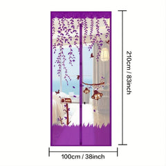 Magnetic Screen Door Heavy Duty Hands-Free Mesh Keeps Bugs Out 96x210 cm
