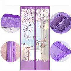 Magnetic Screen Door Heavy Duty Hands-Free Mesh Keeps Bugs Out 96x210 cm