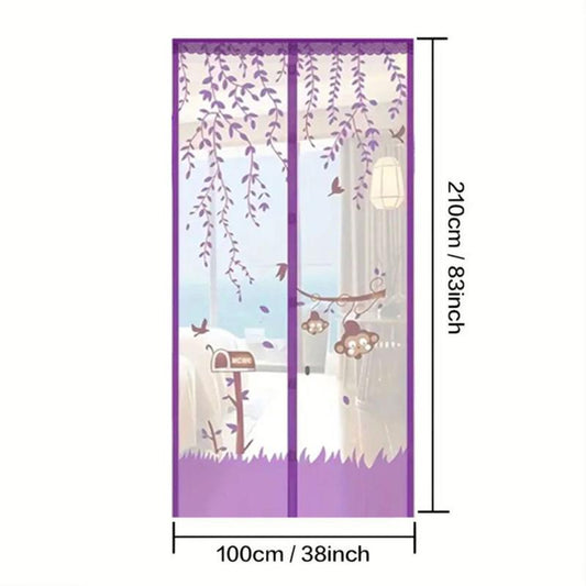Magnetic Screen Door Heavy Duty Hands-Free Mesh Keeps Bugs Out 96x210 cm