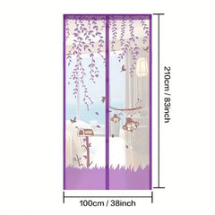 Magnetic Screen Door Heavy Duty Hands-Free Mesh Keeps Bugs Out 96x210 cm