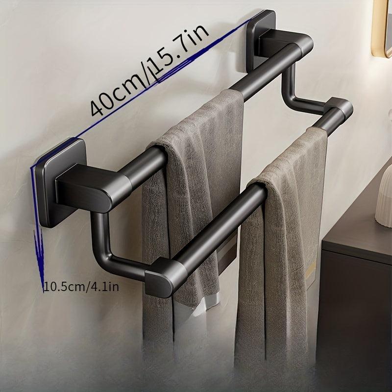 Double Rod Towel Bar Shower Towel Rack Bathroom Slippers Hanger
