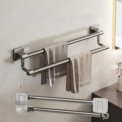 Double Rod Towel Bar Shower Towel Rack Bathroom Slippers Hanger