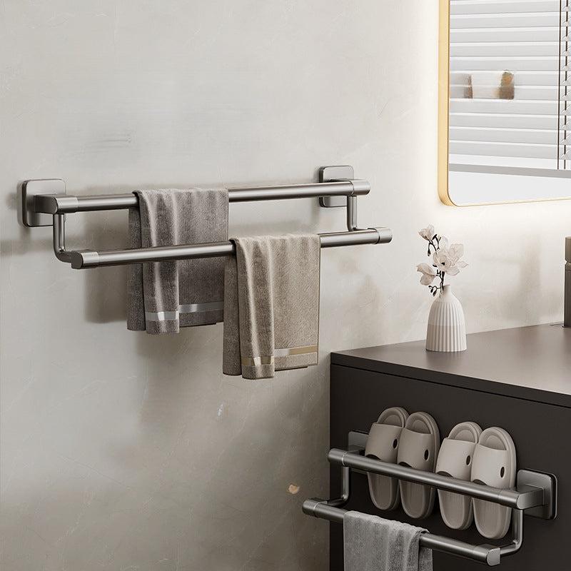Double Rod Towel Bar Shower Towel Rack Bathroom Slippers Hanger