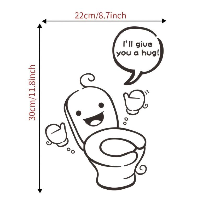 Toilet Pattern Toilet Lid Decal Self Adhesive Sticker Bathroom Decor