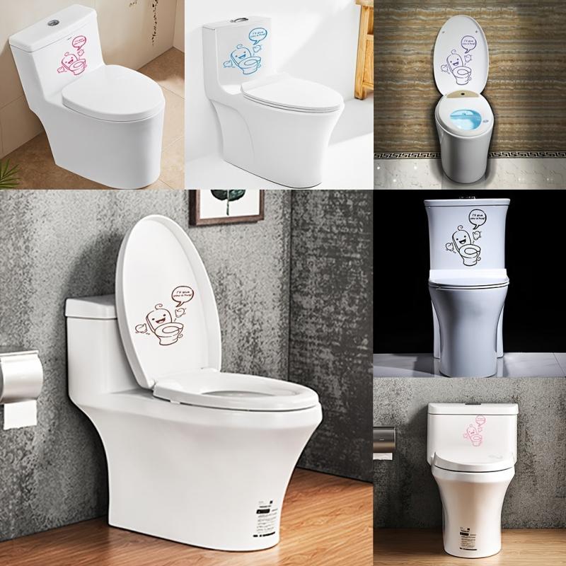 Toilet Pattern Toilet Lid Decal Self Adhesive Sticker Bathroom Decor
