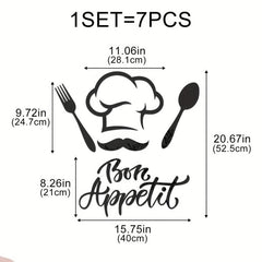 7pcs 3D Acrylic Mirror Wall Sticker Tableware Wall Decals Removable