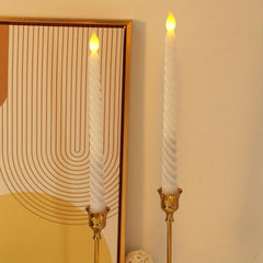2pcs Golden Spiral LED Candle Light Flameless