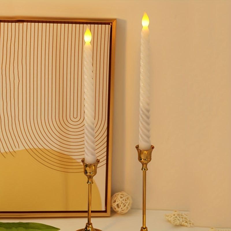 2pcs Golden Spiral LED Candle Light Flameless