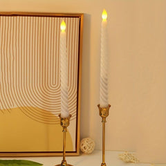 2pcs Golden Spiral LED Candle Light Flameless