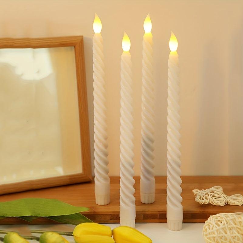 2pcs Golden Spiral LED Candle Light Flameless