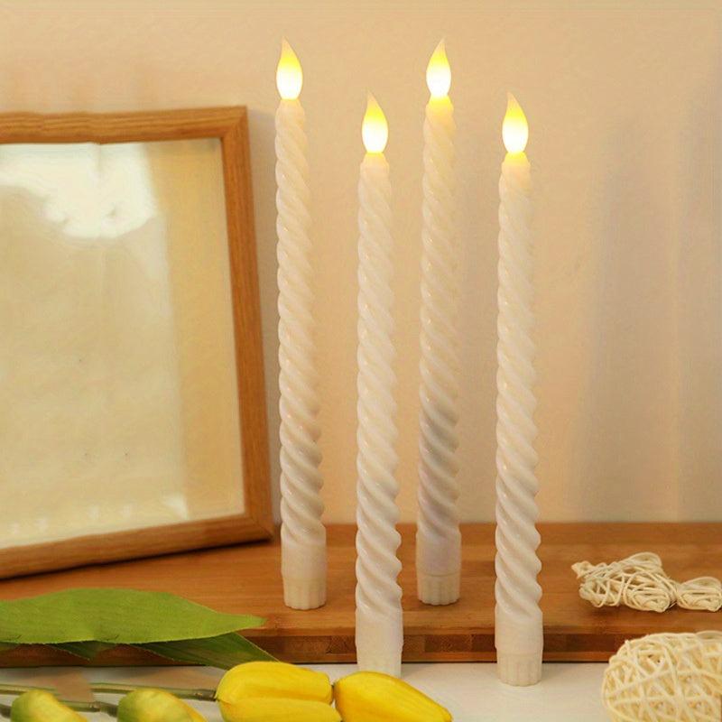 2pcs Golden Spiral LED Candle Light Flameless