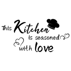 Restaurant Kitchen Wall Stickers English Background Decoration Self-adhesive