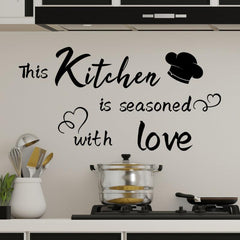 Restaurant Kitchen Wall Stickers English Background Decoration Self-adhesive