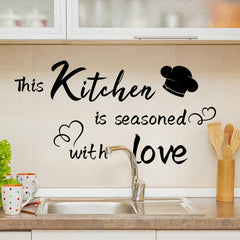 Restaurant Kitchen Wall Stickers English Background Decoration Self-adhesive