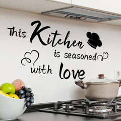 Restaurant Kitchen Wall Stickers English Background Decoration Self-adhesive