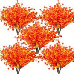 4pcs UV Resistant Artificial Autumn Flowers for Home Decor Golden