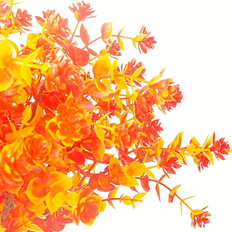 4pcs UV Resistant Artificial Autumn Flowers for Home Decor Golden