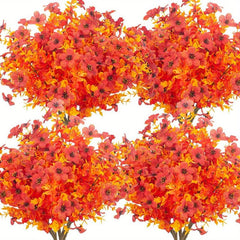 4pcs UV Resistant Artificial Autumn Flowers for Home Decor Golden