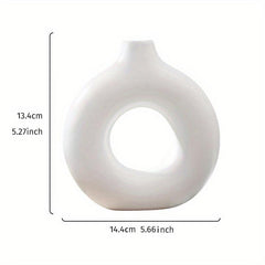 2pcs Resin O Vase for Flower and Home Decor