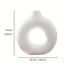 2pcs Resin O Vase for Flower and Home Decor