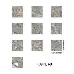 10pcs Waterproof Marble Tile Stickers for Wall Decor