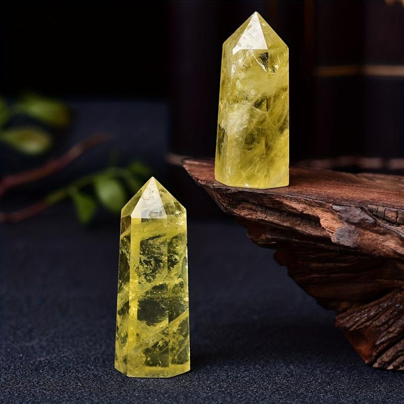 Citrine Healing Obelisk Natural Yellow Quartz Sticks for Home Decor