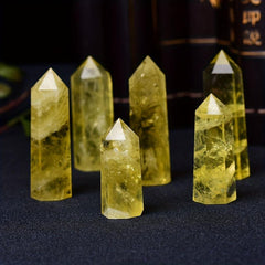Citrine Healing Obelisk Natural Yellow Quartz Sticks for Home Decor