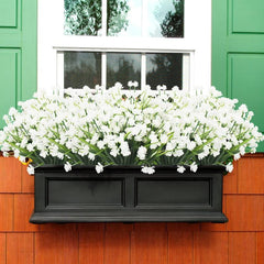 UV Resistant Artificial Flower Shrubs for Indoor & Outdoor Decor - 8 Bundles