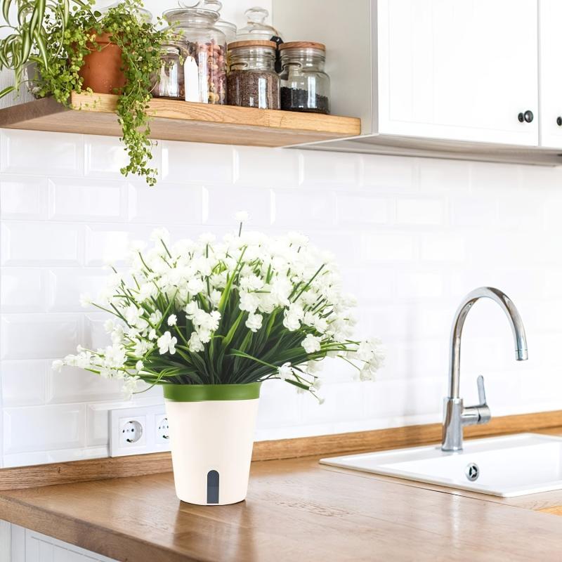 UV Resistant Artificial Flower Shrubs for Indoor & Outdoor Decor - 8 Bundles