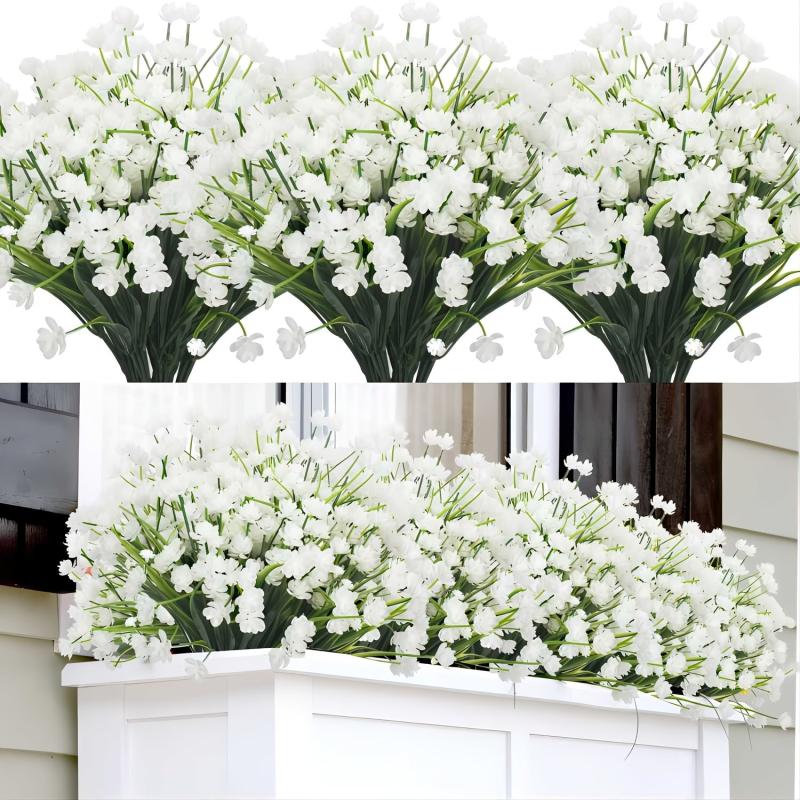 UV Resistant Artificial Flower Shrubs for Indoor & Outdoor Decor - 8 Bundles