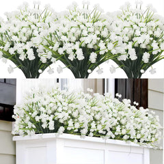 UV Resistant Artificial Flower Shrubs for Indoor & Outdoor Decor - 8 Bundles