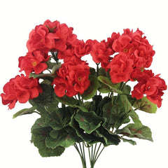 2Pcs 14'' Large Artificial Geranium Faux Plastic Purple Flowers