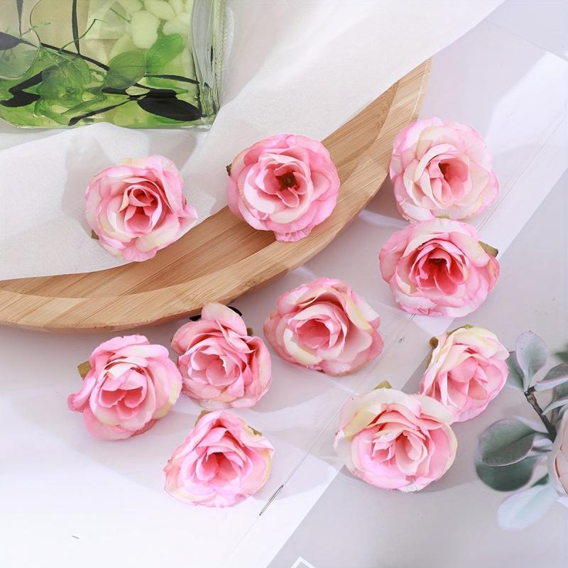 10pcs Artificial Flower Heads Fake Wedding Flower Realistic DIY Craft Bouquet