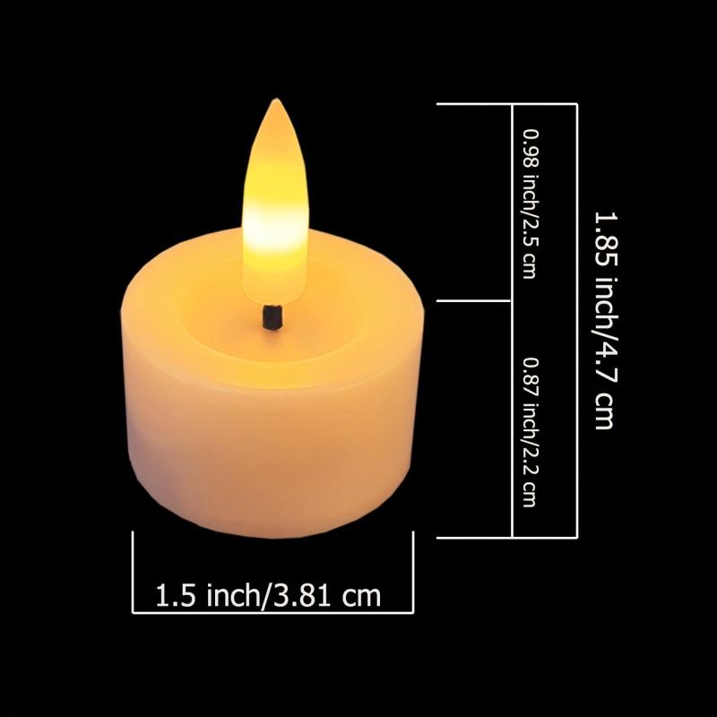 6Pcs 3D Wick Led Flameless Tea Lights Candles w/ Remote Romantic Decor