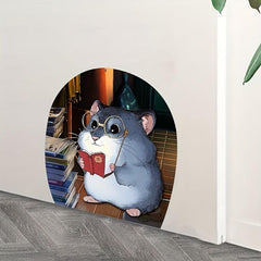 3D Mouse Hole Wall Sticker Self Adhesive Bedroom Living Room Home Decor