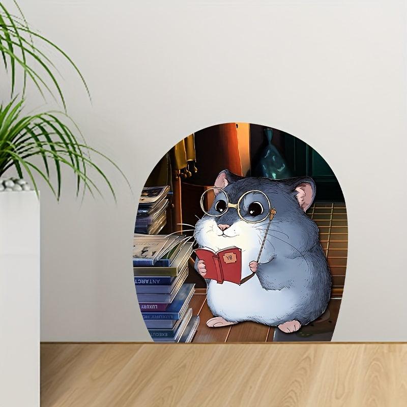 3D Mouse Hole Wall Sticker Self Adhesive Bedroom Living Room Home Decor
