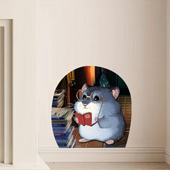 3D Mouse Hole Wall Sticker Self Adhesive Bedroom Living Room Home Decor