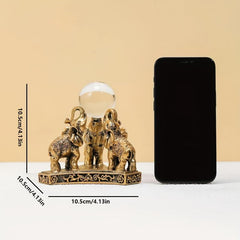 Three Elephant Top Ball Resin Handicraft Decoration Home Room Decor