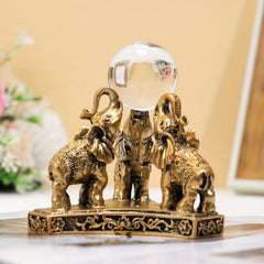 Three Elephant Top Ball Resin Handicraft Decoration Home Room Decor