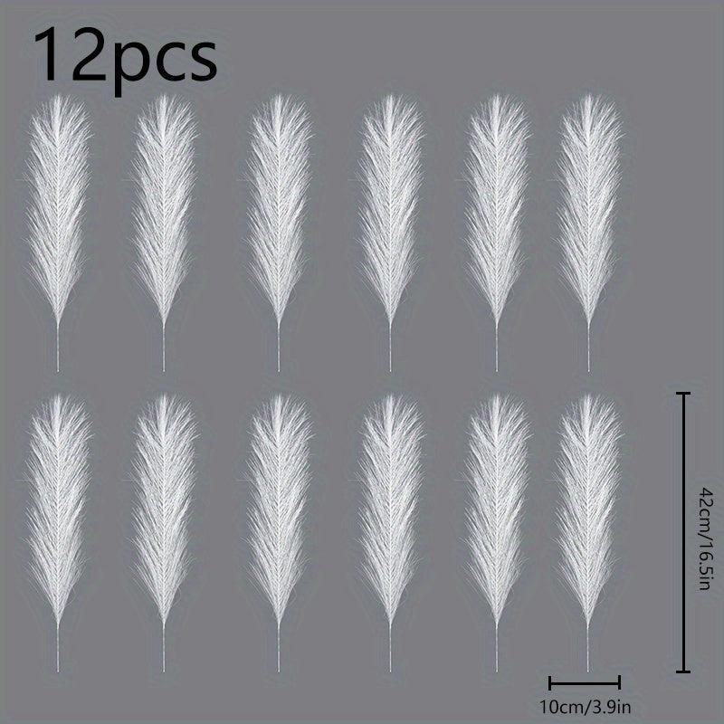 12pcs Artificial Pampas Grass for DIY Bouquets Home Room Decor Wedding