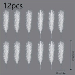 12pcs Artificial Pampas Grass for DIY Bouquets Home Room Decor Wedding