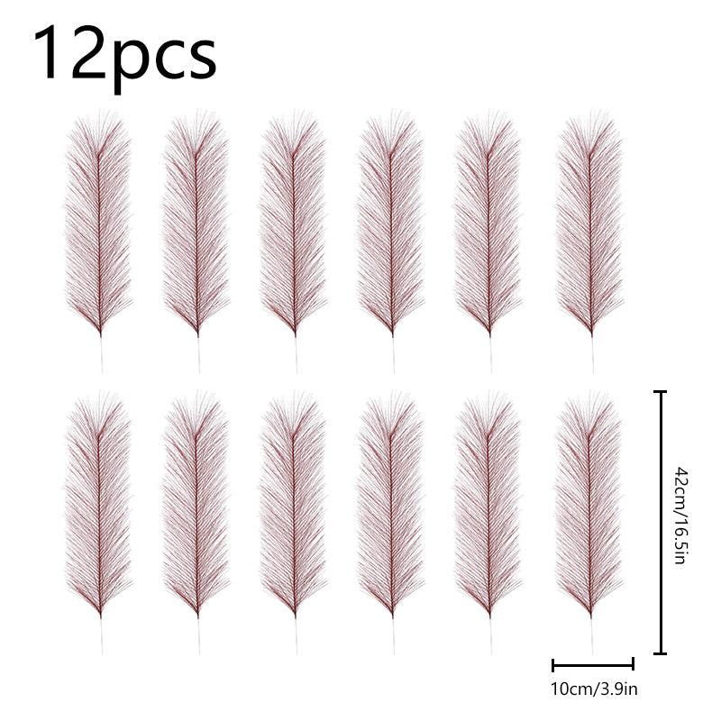 12pcs Artificial Pampas Grass for DIY Bouquets Home Room Decor Wedding
