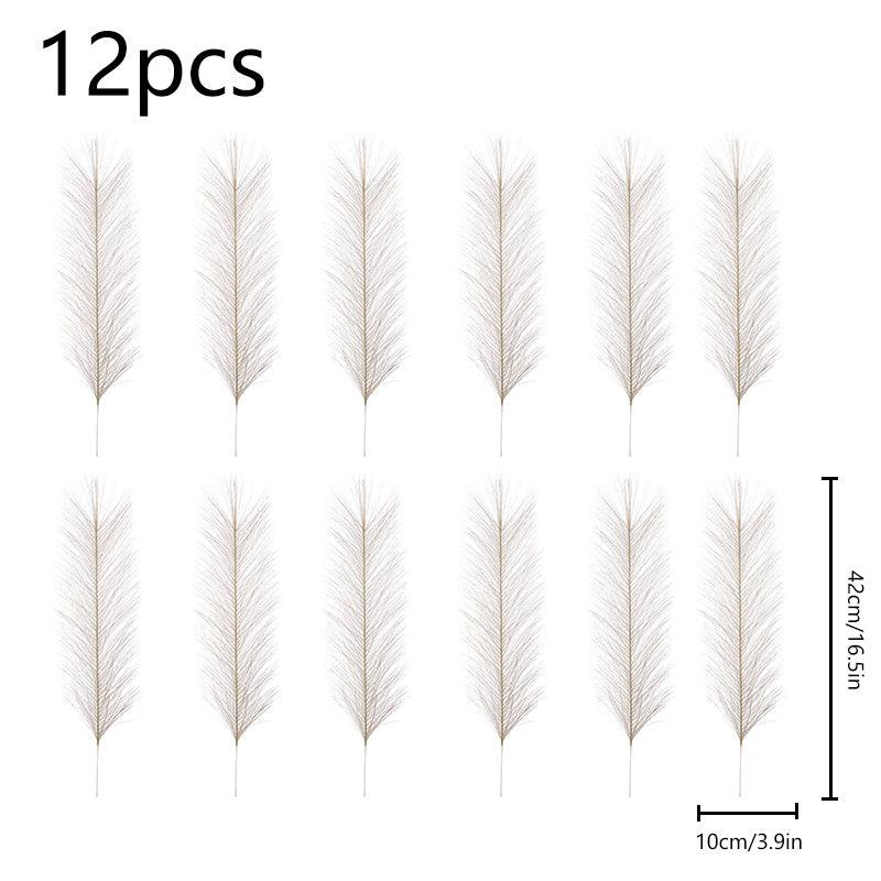 12pcs Artificial Pampas Grass for DIY Bouquets Home Room Decor Wedding