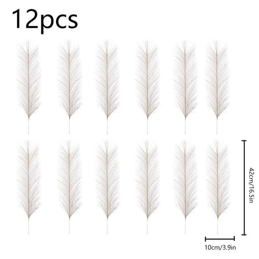 12pcs Artificial Pampas Grass for DIY Bouquets Home Room Decor Wedding