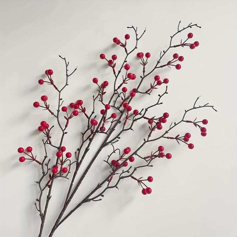 3pcs Red Berry Spray Picks for Home Decor